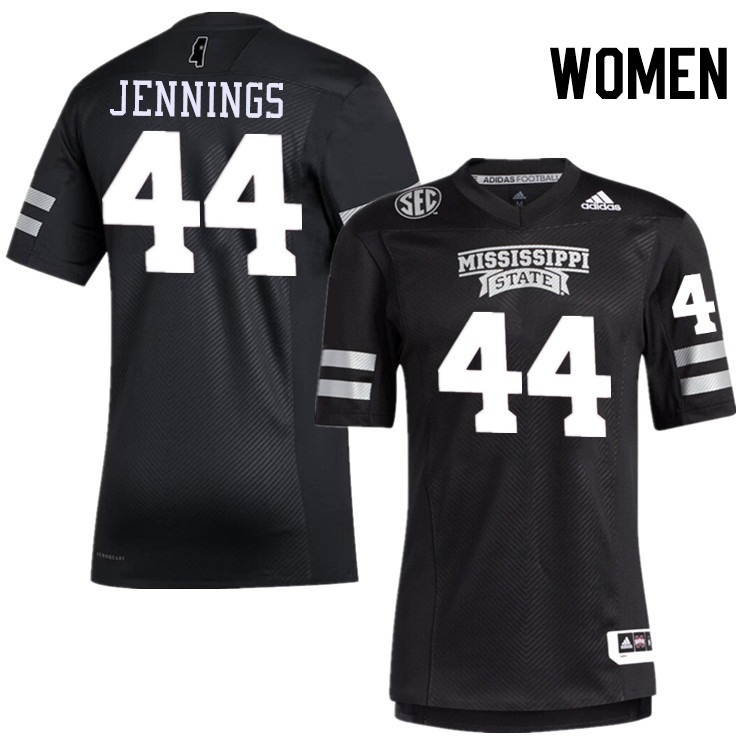 Women #44 Branden Jennings Mississippi State Bulldogs College Football Jerseys Stitched-Black